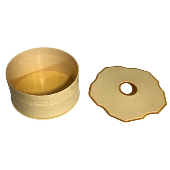 Vintage Plastic Hair Receiver Yellow and Gold 4" - Picture 2 of 5